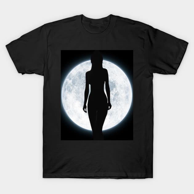 Moon Woman T-Shirt by DreamCollage